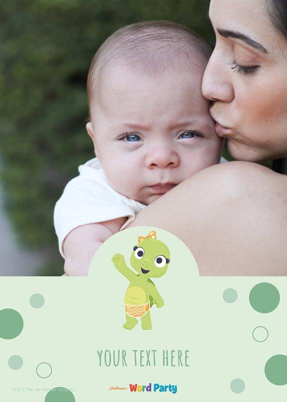 Word Party Baby Milestone Card Green